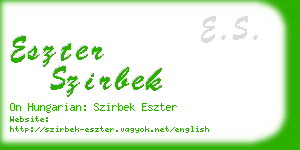 eszter szirbek business card